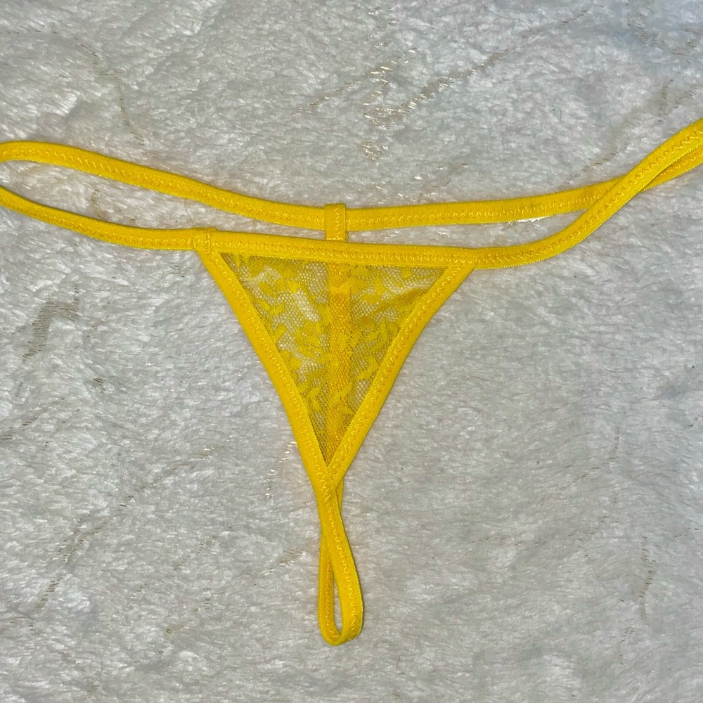 Yellow lace panties